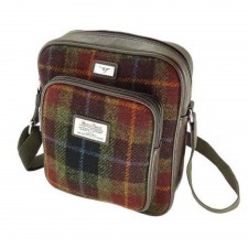 Harris Tweed 'Tay' Man Bag in Rust Check