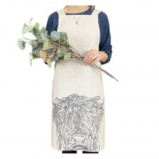 The Linen Table Highland Cow Linen Apron