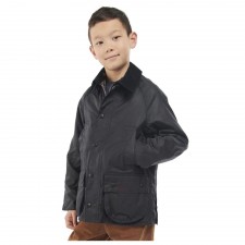 Barbour Boys Bedale Waxed Jacket in Navy
