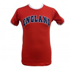 Mens England Football Themed T-Shirt In Red