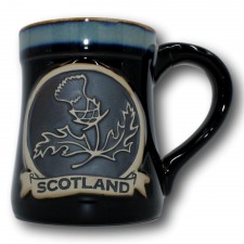 Glen Appin Stoneware Mug - Thistle in Black