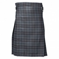 Mens Grey Granite Tartan 8 Yard Kilt