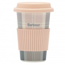 Barbour Tartan Travel Mug in Pink & Grey