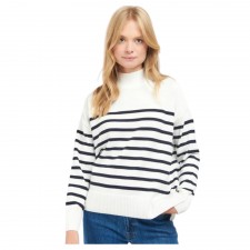 Barbour Pearl Knitted Jumper in Ecru Stripe
