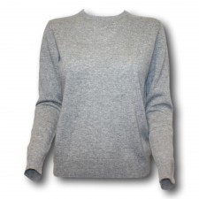 Lona Scott Ladies Cashmere Crew Jumper in Light Grey