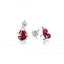 Shrieking Violet Poppy Teardrop Stud Earrings