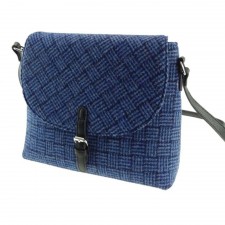 Harris Tweed 'Torridon' Shoulder Bag In Blue Basket Weave