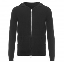 Lona Scott Mens Black Hooded Cardigan 100% Cashmere