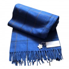 Skye Blue Wool Tartan Blanket