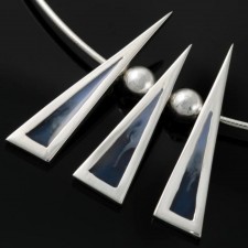Shetland Jewellery Celtic Fire Three Piece Blue Necklet