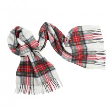 Lona Scott 100% Cashmere Dress Stewart Tartan Scarf