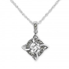 Hamilton & Young Celtic Knot Silver Pendant With Marcasite