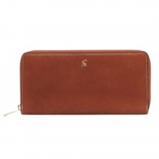 Joules Large Langton Heritage Leather Purse in Medium Tan
