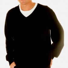 Gretna Green Mens Black V-Neck Cashmere Jumper