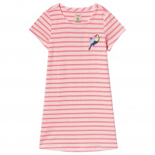 Joules Girls RIVIERA Dress in Cream Pink Stripe - 4 Years