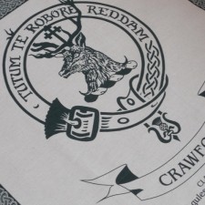 Crawford Clan Crest Tea Towel