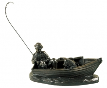 A Days Fishing Bronze Figure