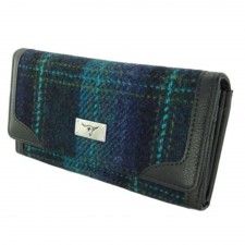 Harris Tweed 'Bute' Purse In Turquoise Check