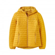 Joules Snug Shower Proof Packable Puffer Coat In Antique Gold