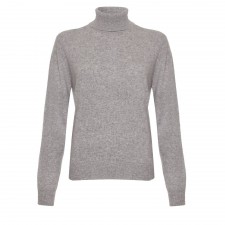 Lona Scott Ladies Roll Neck Cashmere Jumper in Light Grey