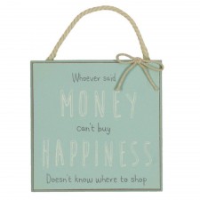 Love Life -  Money Can't Buy Happiness Square Wall Plaque