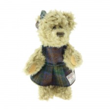 Harris Tweed Teddy Bear with Skye Tartan Dress