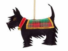 Black Scottie Dog Christmas Decoration