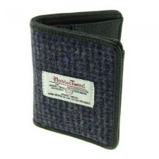 Harris Tweed Lewis Credit Card Holder In Small Purple Check