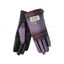Harris Tweed Ladies Lilac Leather Gloves