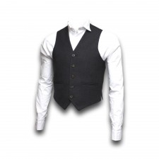 Mens Arrochar Tweed Waistcoat in Charcoal