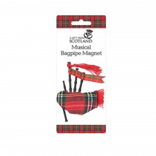 Red Tartan Musical Bagpipe Magnet