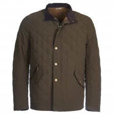 Barbour Mens Shoveler Dark Olive Quilt Jacket UK S