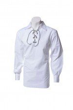 Mens White Highlander / Ghillie Kilt Shirt
