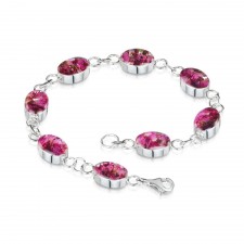 Shrieking Violet Heather Oval Link Bracelet