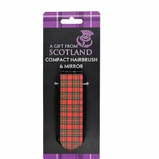 Red Tartan Hairbrush & Mirror