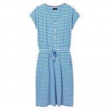 Joules Kylie Drawstring Waist Jersey Dress In Blue Stripe