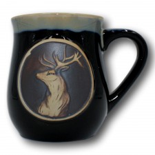 Glen Appin Stoneware Mug - Stag in Black