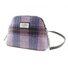 Harris Tweed 50/50 Mini Bag Leven In Pink & Lilac Check