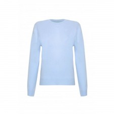 Gretna Green Ladies Crew-Neck 100% Cashmere Jumper in Light Blue - XL