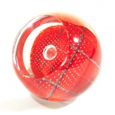 Caithness Glass Wild Raspberry Tattersall Check Paperweight