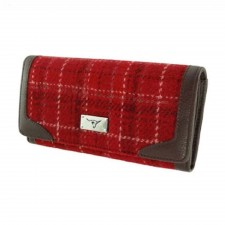Harris Tweed 'Bute' Purse In Red Check