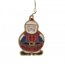 Tinker Tailor Tartan Santa Hanging Decoration
