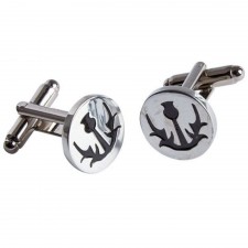 Thistle Silhouette Circular Cufflinks
