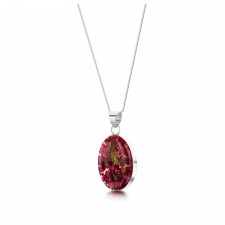 Shrieking Violet Heather Medium Oval Pendant