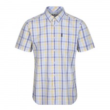 Barbour Mens Tattersall 14 Short Sleeved Lemon Check Shirt UK M