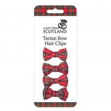 Pack of 4 Red Tartan Bow Hair Clips