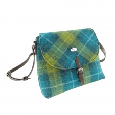 Harris Tweed 'Torridon' Shoulder Bag In Sea Blue And Green Tartan