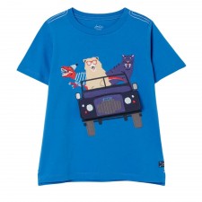 Joules Boys CHOMP Interactive T-Shirt In Blue - 4 Years