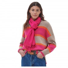 Barbour Lambswool Woven Scarf in Pink Dahlia