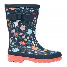 Joules Girls Printed Wellies in Navy Horse